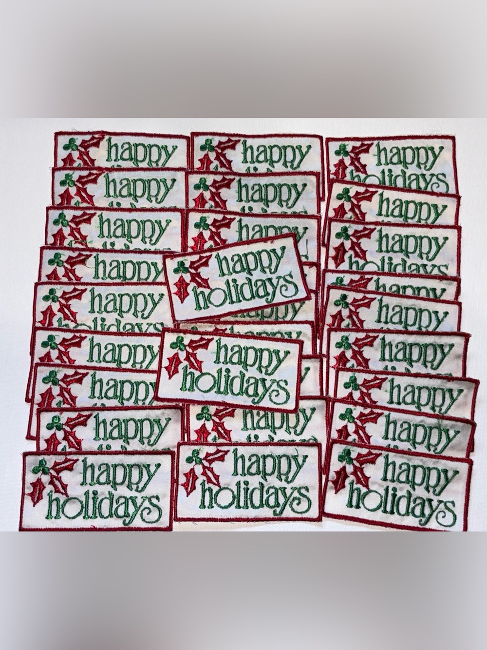 Embroidered Christmas Patches Happy Holiday Embroidered Patches Vintage Sew on